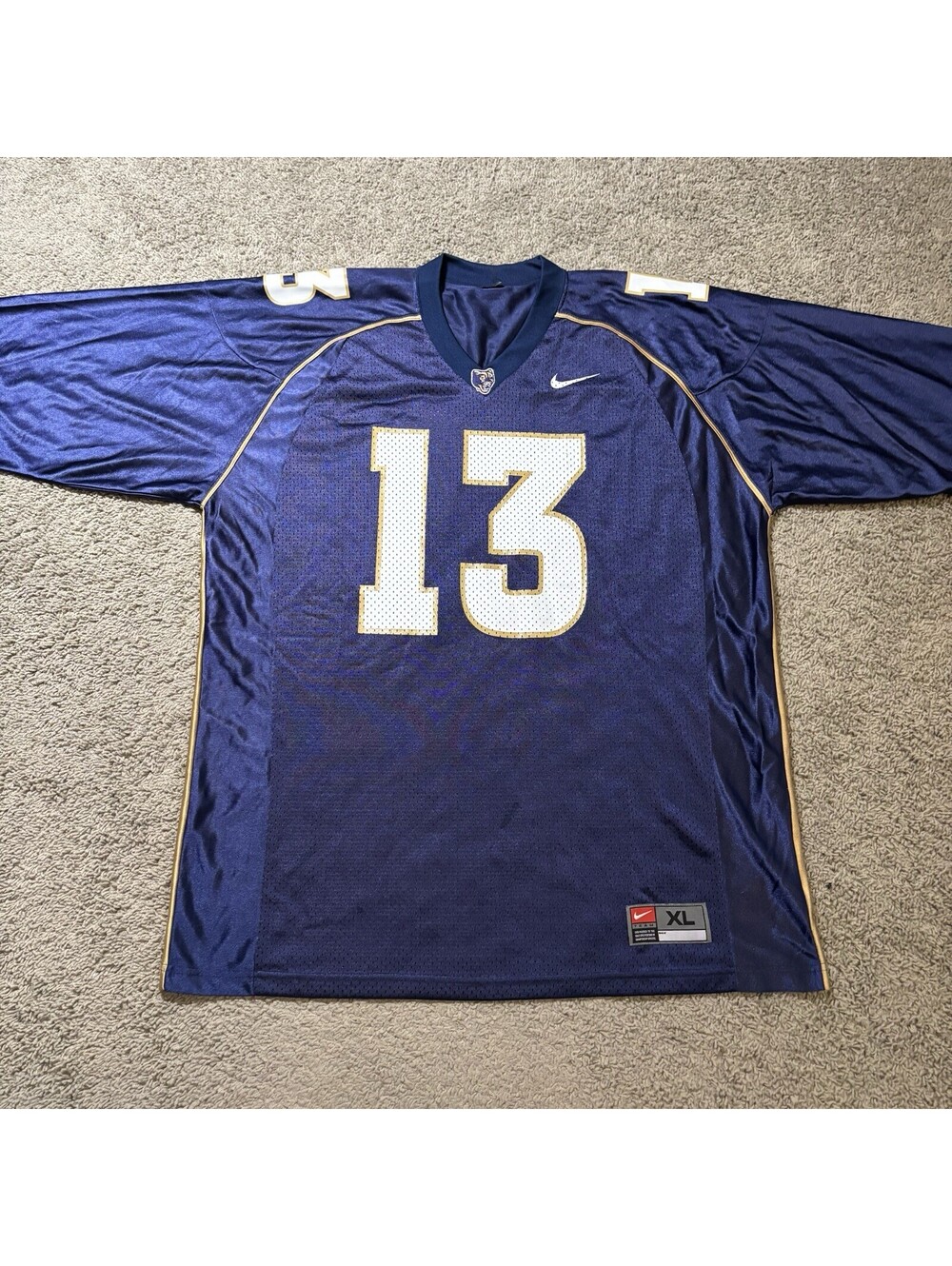 Vintage Nike BYU Cougars Football Jersey #13 Mens XL Navy Blue Gold 1999-00s